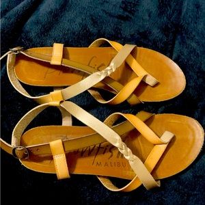 Women’s golden tan blowfish sandals